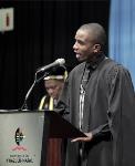 Member of the SRC gives a passionate address at the College of Humanities graduation ceremony