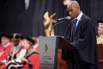 SRC representative addresses the audience