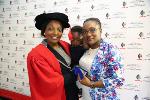PhD graduand shares her graduation moment with her family